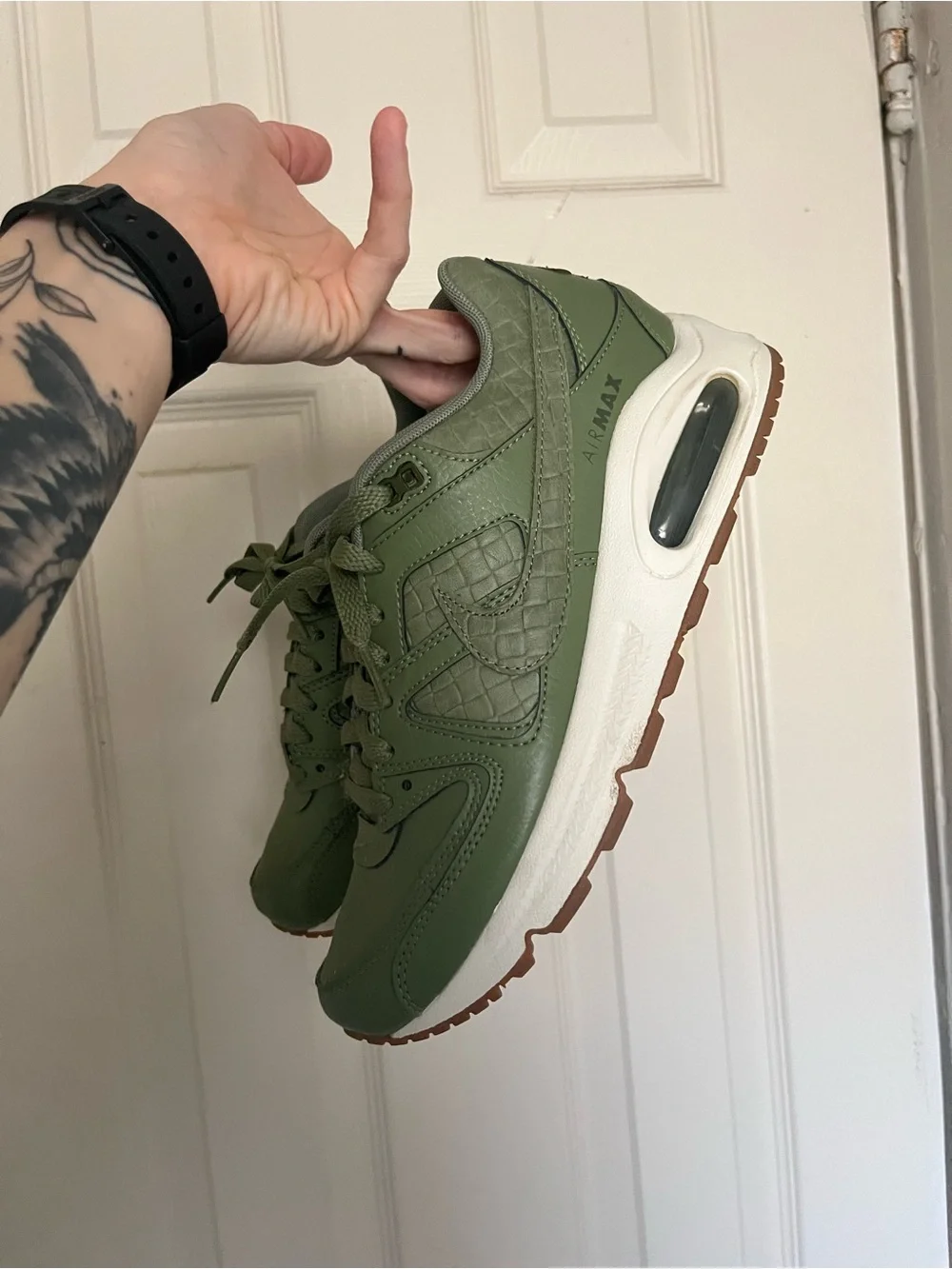 Nike Women’s Olive Green and Gum Air Max Sneakers